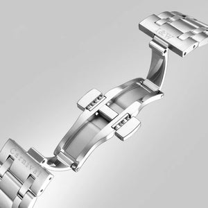 I&W Men Automatic Watch 41mm Luxury Mechanical Wristwatch Waterproof Sapphire Steel Strap Power Reserve Indicator Month Week