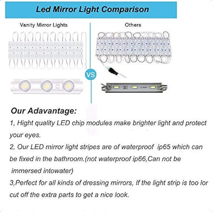 Led Vanity Mirror Lights Hollywood Style Vanity Make Up Light 10ft Ultra Bright White LED Dimmable Touch Control Lights Strip f