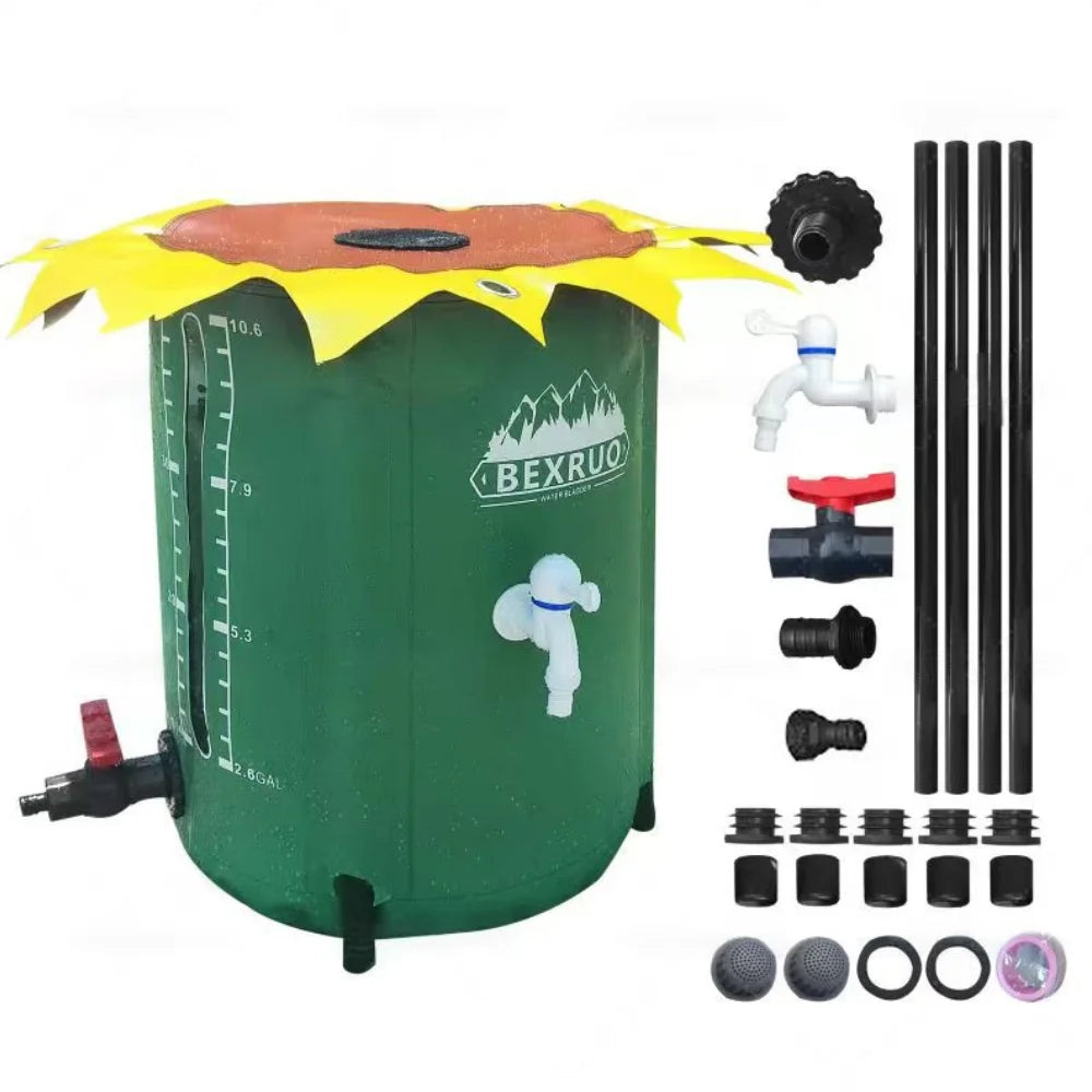 100-380 Gallon Rain Barrel Collapsible PVC Rain Collection System with Three Spigots Water Storage Tank Water Barrel Collector
