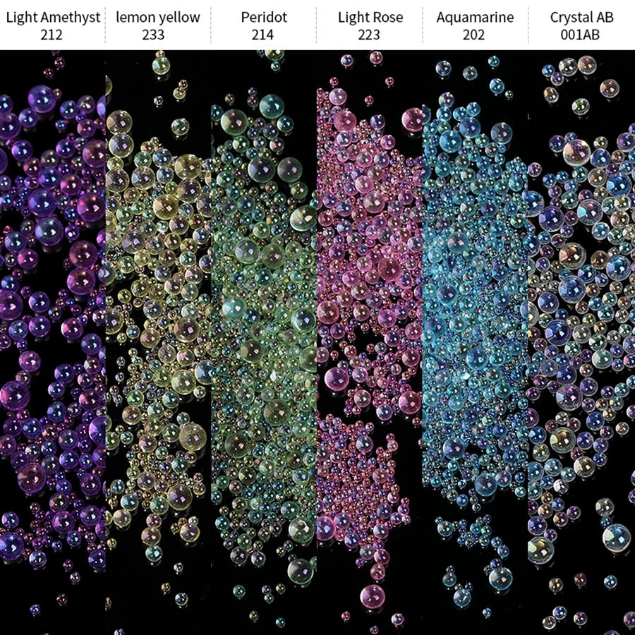 Nails Art Bubble Rhinestones Purple Yellow Pink Accessories Acrylic 3d Epoxy Resin Parts 1 Box Material Charms Wholesale