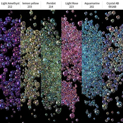 Nails Art Bubble Rhinestones Purple Yellow Pink Accessories Acrylic 3d Epoxy Resin Parts 1 Box Material Charms Wholesale