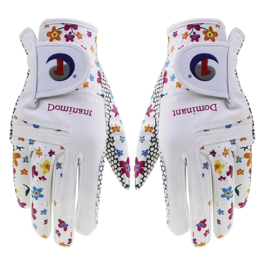 1Pair Golf Gloves for Women PU Leather Soft Fit Sport Grip Durable Gloves Anti-skid Breathable Sports Gloves