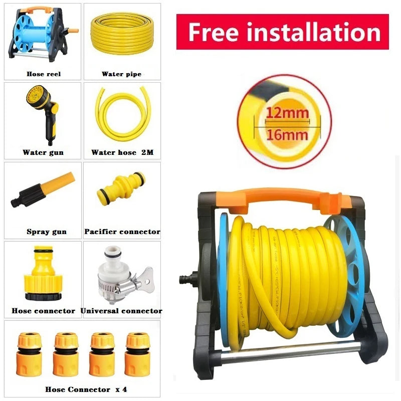 Garden Hose Reels,Water Pipe,Car Pipe Roll Rack,Portable Shelf Bracket,Household High Pressure, Vegetable Car Wash Storage, G1,