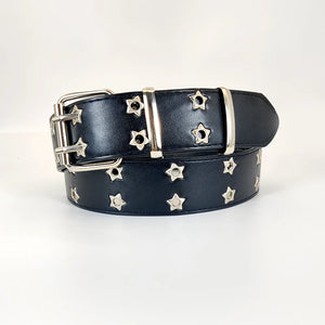 Women's Belt  Large size Double Hole Men Belt Punk Hip Hop Rock Style Subculture Y2K Belt Punch Free Belt for Men and Women