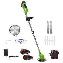 Load image into Gallery viewer, Weed Eater, Electric Weed Mower Cordless Trimmer, Telescopic Rod Weed Eater Cutter, Rechargeable Handheld Lawn Mower with 2 Batt
