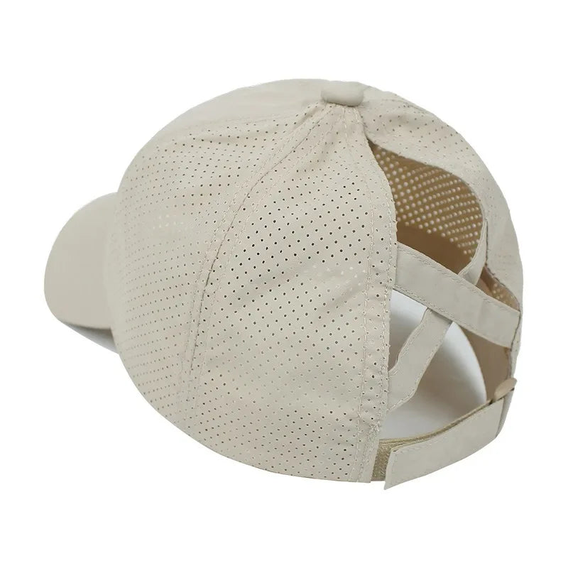 Baseball Caps For Women Hats New Breathable Mesh Sun Visor Hats Female Summer European Outdoor Sports Criss Cross Ponytail Hat