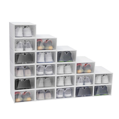 20 Pcs Shoe Organizers Transparent Shoe Rack Shoe Organiser Space Saving Shoe Boxes Stackable