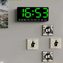 Load image into Gallery viewer, Large Colorful LED Digital Alarm Clock With DateTemperature 2 Alarms Large Display Day Clock Battery Backup 12/24H Wall Clock
