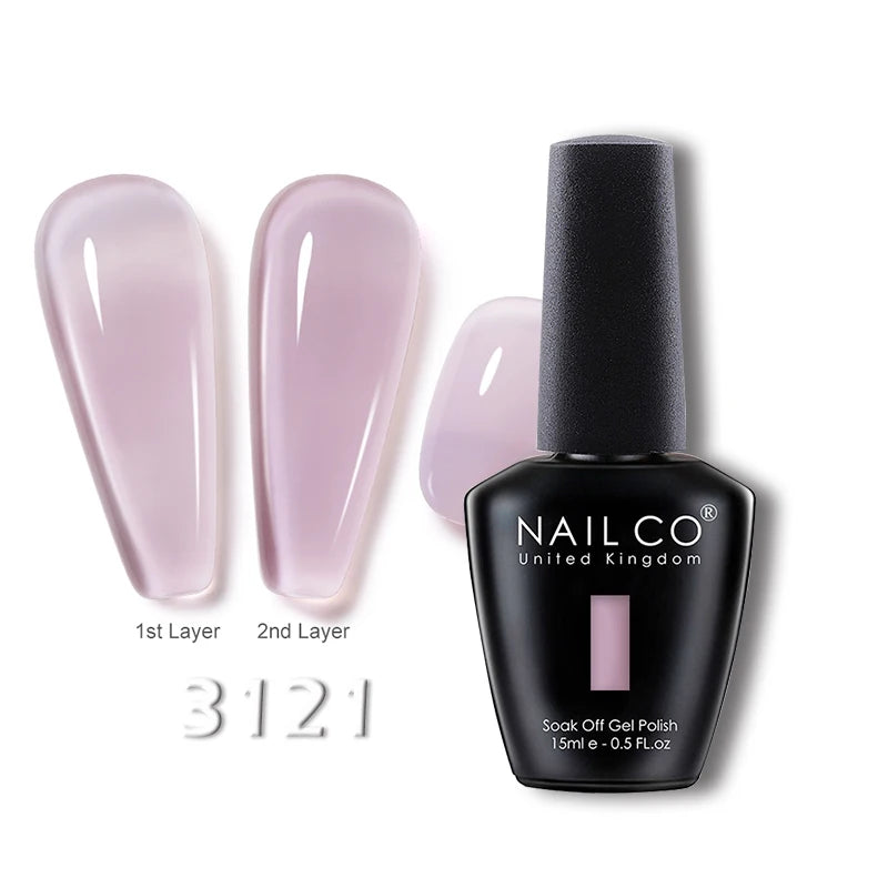 NAILCO 15ml Transparent Nude Color Series Jelly Gel Nail Polish Pink Red Nails Art Manicure Gel Varnishes Gellack Design Lacquer
