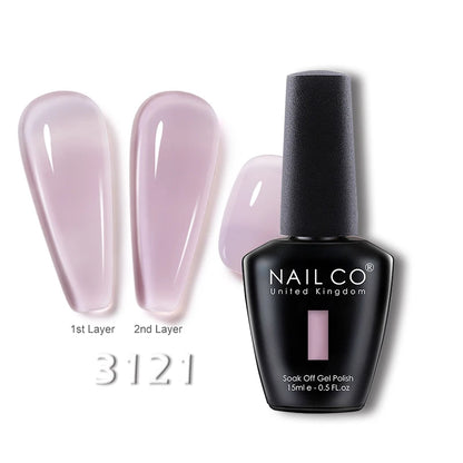 NAILCO 15ml Transparent Nude Color Series Jelly Gel Nail Polish Pink Red Nails Art Manicure Gel Varnishes Gellack Design Lacquer