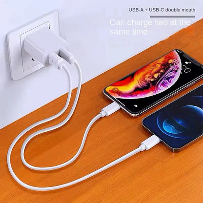 Dual Port Charger For Iphone Apple PD20W Fast Charging Head Type-C US Standard 20W Multi Port QC3.0 USB Charger