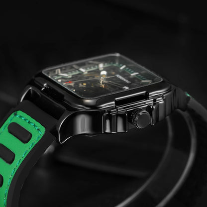 Men's Mechanical Automatic Watches for Men Luxury Top Brand Hollow Square Male Wristwatches Skeleton Waterproof Reloj Hombre