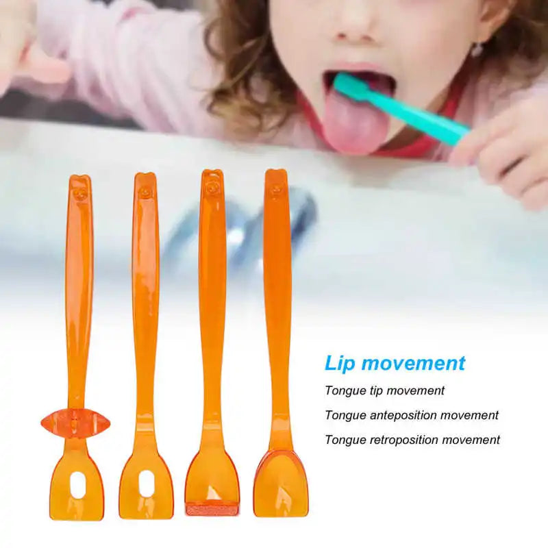 4pcs Tongue Muscle Trainer Portable Oral Lips Muscle Exerciser Recovery Tongue Training Tool for Dysarthria Muscle Training