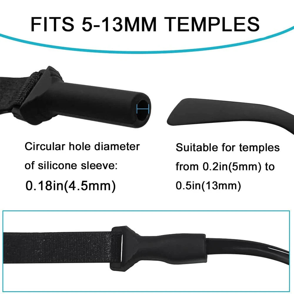 Sports Glasses Strap for Kids & Adults, 4pcs Adjustable No Tail Eyeglass Straps, Universal Fit Rope Eyewear Retainer