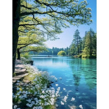 Load image into Gallery viewer, 5D DIY Full Square&amp;Round Diamond Painting Forest Waterfall Landscape Set Mosaic Art Home Decoration Gift for Living Room Bar
