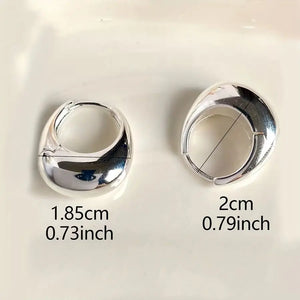 Simple Glossy Thick Hoop Earrings Copper Jewelry Elegant Retro Style Suitable for Women's Daily Leisure