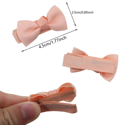 36Pcs/Lot Solid Color Grosgrain Ribbon Bowknot Kids Hair Clips Handmade Bows Baby Girls Barrettes Hairpins Photo Props Gift Set