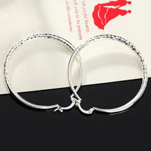 Load image into Gallery viewer, Charms fine 925 Sterling Silver 5CM circle hoop Earrings for Women fashion Pretty wedding party Jewelry Holiday gifts
