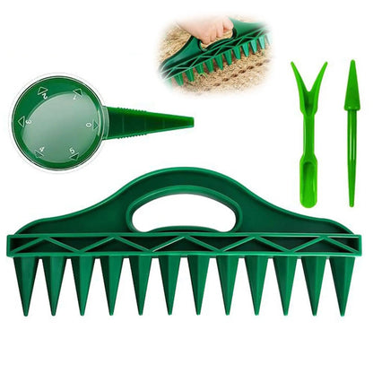 Seed Spreader, 2025 New Sowing Seeds Dispenser Set, Handheld Seed Planter Tool Seed Dibber Multifunctional Seed Spacer Gardening