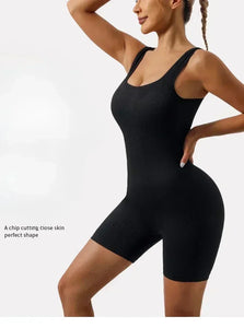 European and American Style Women's Clothing  Spring New Product Fashionable Solid Color U-neck Slim Fit and Slimming Backless