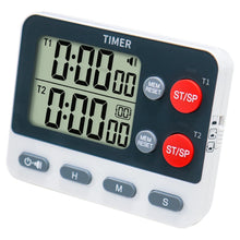 Load image into Gallery viewer, Dual Digital Timer Multifunctional Count UP/Down Timer with Memory Function Cooking Timer Portable for Kitchen Cooking
