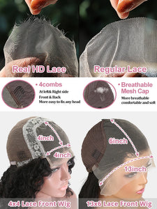 Loose Deep Wave 13x6 Hd Lace Frontal Wigs 100% Human Hair Brazilian 40 Inches Curly Wigs 4x4 Lace Closure Wig Preplucked On Sale