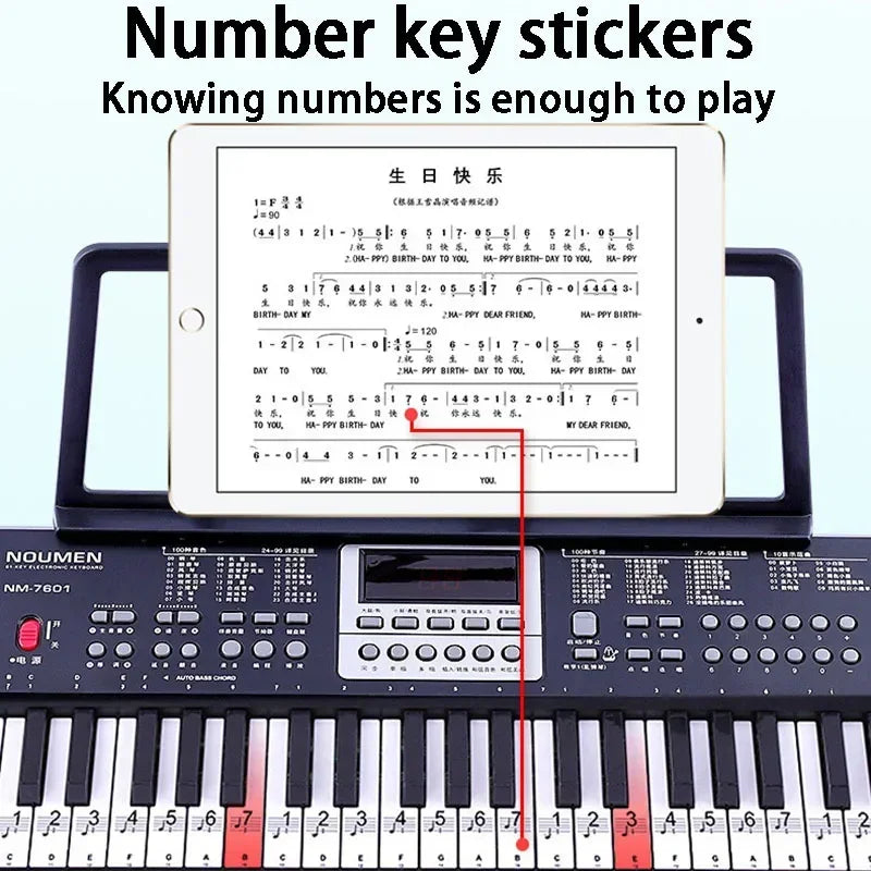 61 Keys Electronic Piano Professional Adult Children Beginner Keyboard Instrument Portable Electronic Organ Musical Synthesizer