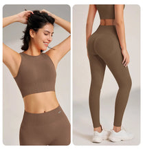 Load image into Gallery viewer, Yoga Clothing Set Women&#39;s High Waisted Leggings and Top Two Piece Seamless Fitness Exercise Clothing Fitness Workout Underwear
