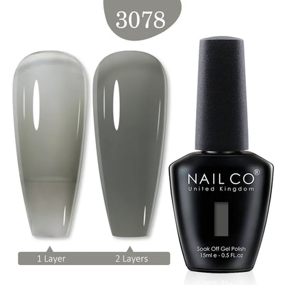 NAILCO 15ml Transparent Nude Color Series Jelly Gel Nail Polish Pink Red Nails Art Manicure Gel Varnishes Gellack Design Lacquer