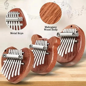 Portable Beginner Finger Piano Wooden Mini Thumb Piano Music Toy 8-sonic Instrument Children's Puzzle Home Decoration Ornaments