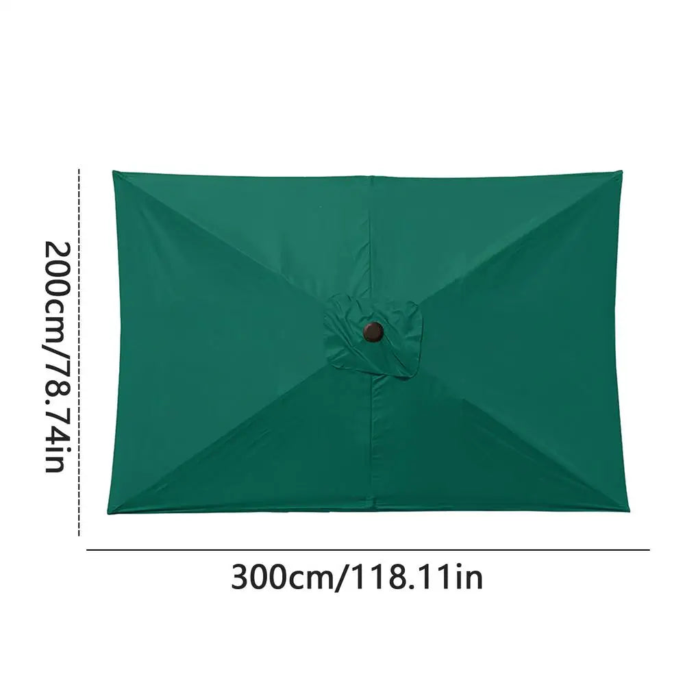 2x3 m Rectangular Patio Umbrella Cloth Replacement Canopy Heavy Duty Cantilever Parasol Top For Outdoor Deck, Backyard