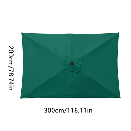 2x3 m Rectangular Patio Umbrella Cloth Replacement Canopy Heavy Duty Cantilever Parasol Top For Outdoor Deck, Backyard