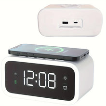 Load image into Gallery viewer, LED Large Screen Wireless Charging Alarm Clock Magnetic Fast Charging, Wireless Clock Charger, dimmable Alarm Clock
