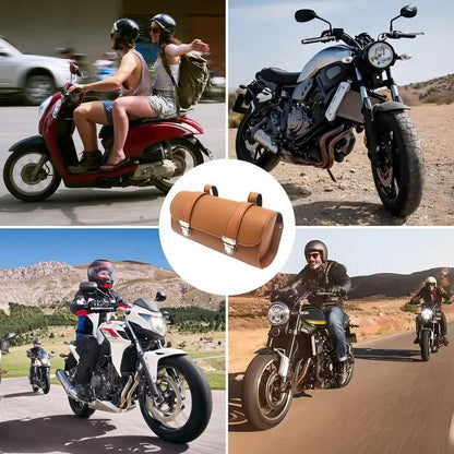 Bicycle Leather Saddle Bag Bicycle Handlebar Saddle Storage Bag Portable Bicycle Handlebar Storage Bag For Outdoor Keys Tools