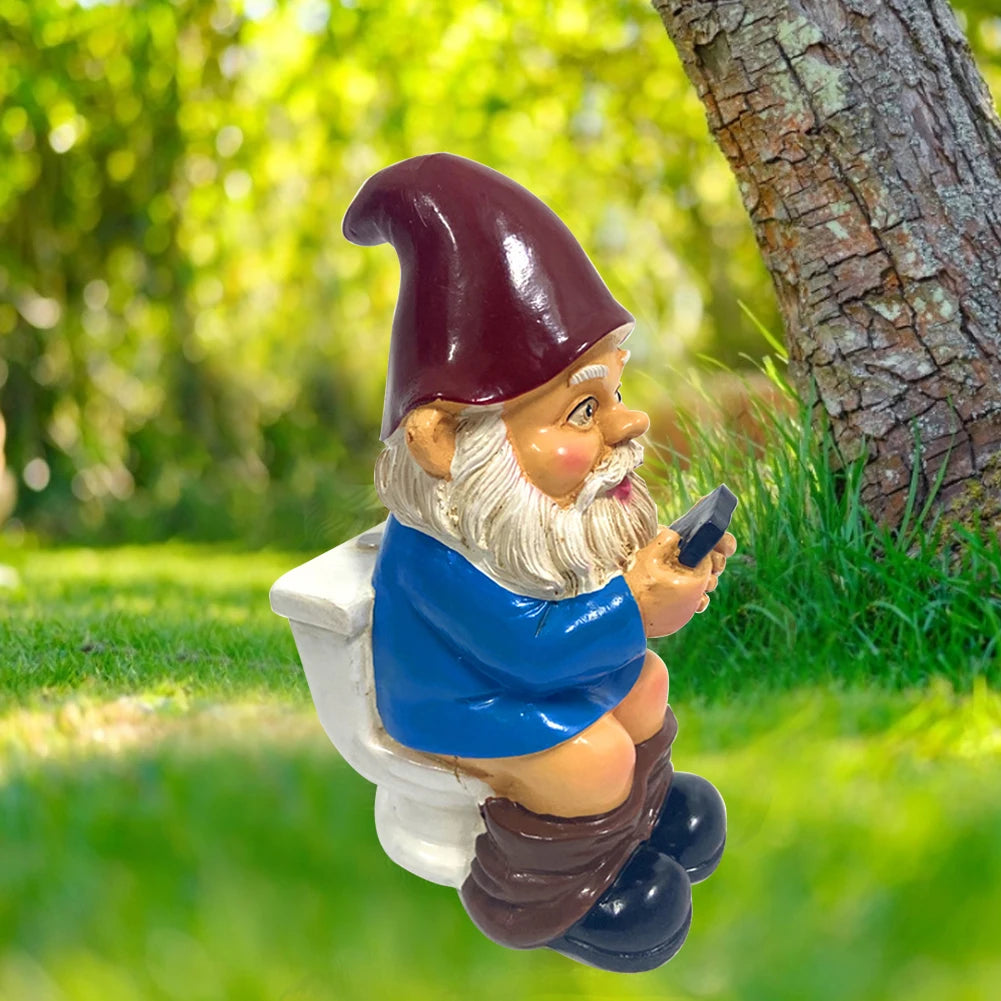 Garden Dwarf Gnomes Miniature Ornaments Garden NaughtyGnome Figurines Decoration Handicraft Courtyard Resin Statues Decoration