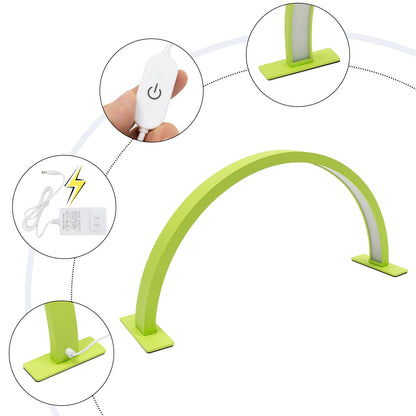 LED Half Moon Light Adjust Brightness 3000K‑6000 Half Moon Desk Lamp for Nail Art, Facial Spa, Skincare, Lash Extensions