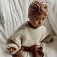 Load image into Gallery viewer, Knotted Hats for Baby Girl Beanie Bow Headband Infant Turban Newborn Head Accessories Winter Hat Warm Bonnet Caps Mother Kids
