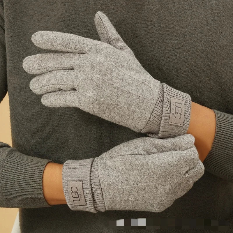 Winter Cashmere Gloves for Women Warm Touch Screen Gloves Cold Protection Full Finger Mittens Outdoor Cycling Thick Woolen Glove