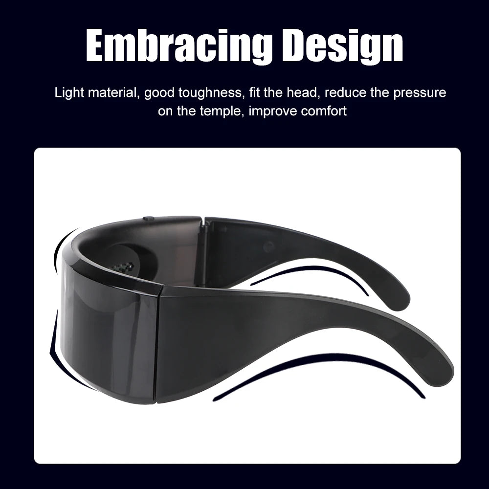 Prop For Party Bar Festival Performance Bluetooth Futuristic Eyewear Luminous Glasses LED Electronic Light Up Visor