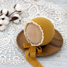 Load image into Gallery viewer, Baby Photo Cute Hat Newborn Photography Props Baby Costume Waffle Lace Tie Single Hat Fotografia Acessorios Girls Photo Props
