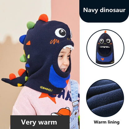 Kids Winter Hat Pompom Children Knitted Hats Baby Girls Boys 3D Animal Hat with Warm Fleece Lining Hats