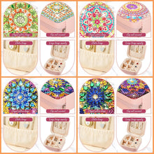 Load image into Gallery viewer, Two mandala themed diamond painting sets with crystal DIY makeup boxes, suitable for ladies to carry when traveling
