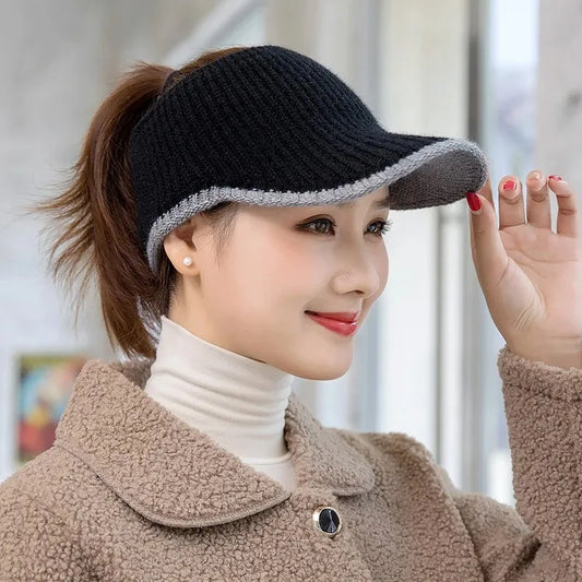 Hats for Women Autumn Winter Sports Empty Top Caps Female Knitted Warm Baseball Cap Fashion Running Golf Sun Hat