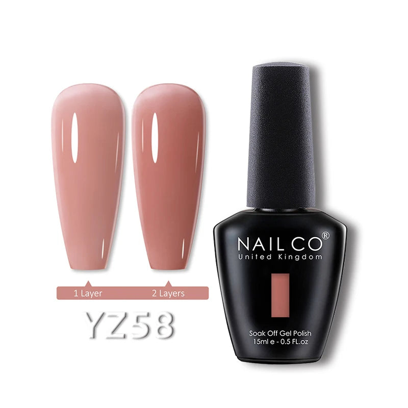 NAILCO 15ml Transparent Nude Color Series Jelly Gel Nail Polish Pink Red Nails Art Manicure Gel Varnishes Gellack Design Lacquer