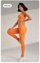 Load image into Gallery viewer, Yoga Clothing Set Women&#39;s High Waisted Leggings and Top Two Piece Seamless Fitness Exercise Clothing Fitness Workout Underwear
