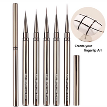 Load image into Gallery viewer, Nails Art Liner Brushes Elongated Lines Striping Drawing Painting 6/9/12/15/18/25mm Nail Design Pen Professional Manicure Tool

