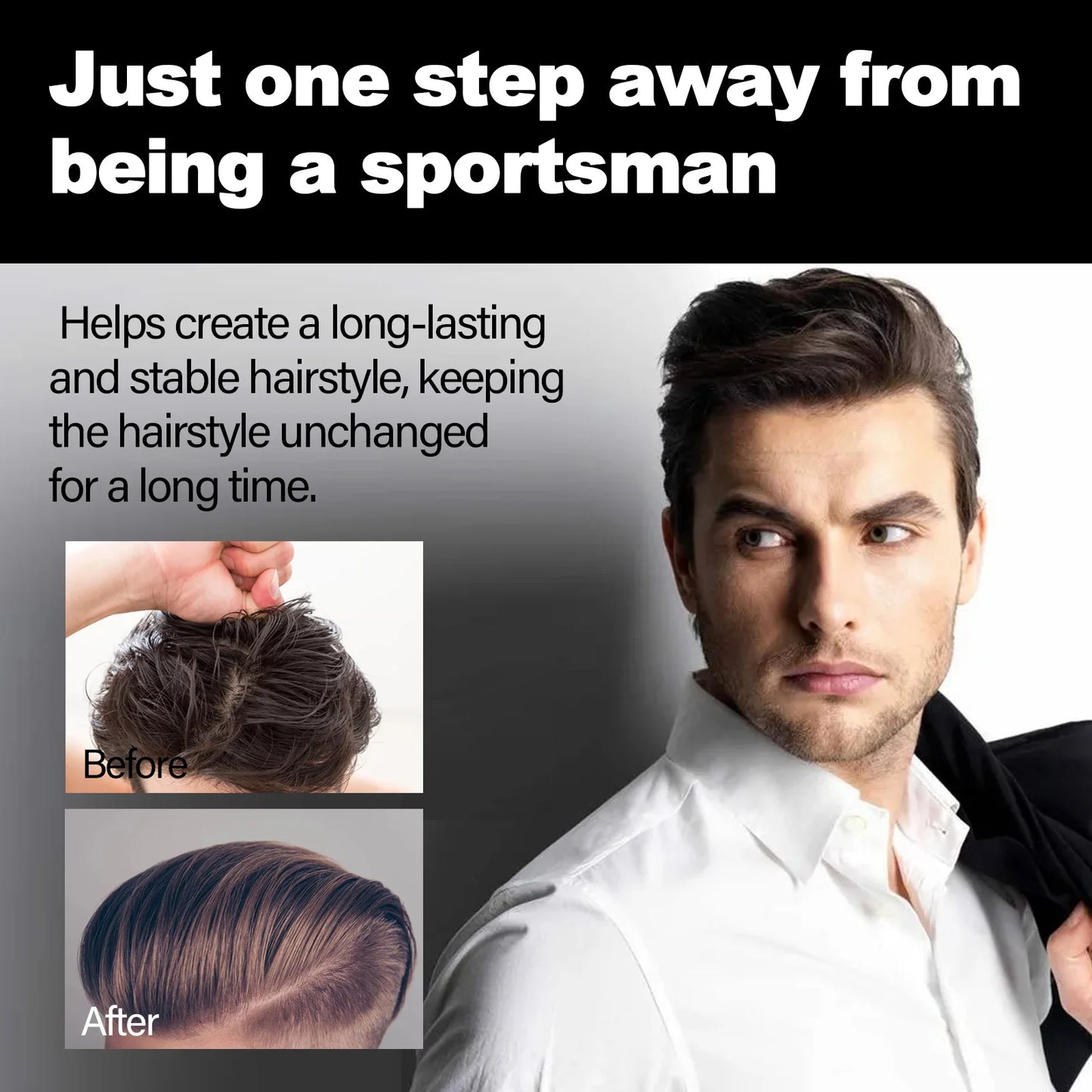 Men Styling Hair Wax Matte Finish,Premium Water Based Flake-Free Hair Styling Pomade For All Hair Types Pomade Long-Lasting Wax
