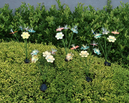 Garden Solar Flower Lights Outdoor 6LED Decor Light Waterproof Stake Lights For Yard Pathway Patio