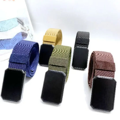 Men's Belt With Magnet Buckle Men's Outdoor Travel Magnetic Tactical Belt No Metal Automatic Magnetic Buckle Nylon Belt