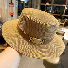Load image into Gallery viewer, Fashion Trend Flat Top Top Hat Womens New Seaside Holiday Sunscreen Sun Hat Versatile Face Small Straw Hat Summer Hats for Women
